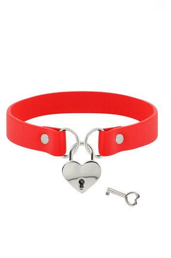 Bijoux Collar Candado Rojo