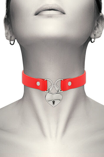 Bijoux Collar Candado Rojo